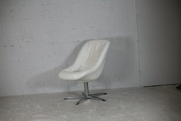 Space Age Armchair in Steel and Faux Leather, France, 1970s-MAO-1098531