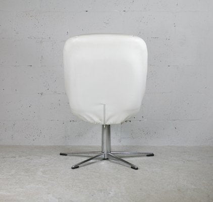 Space Age Armchair in Steel and Faux Leather, France, 1970s-MAO-1098531