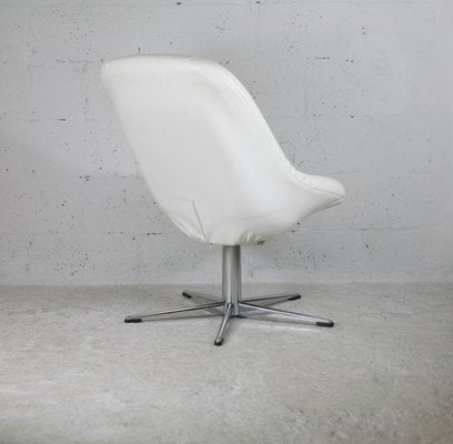 Space Age Armchair in Steel and Faux Leather, France, 1970s-MAO-1098531