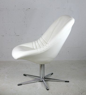 Space Age Armchair in Steel and Faux Leather, France, 1970s-MAO-1098531