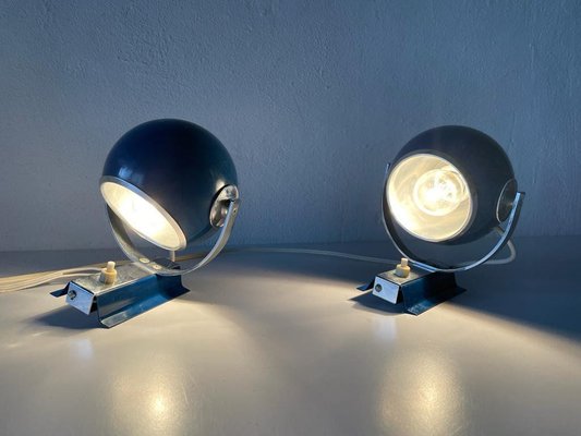 Space Age Blue Metal Spot Wall Lamps, 1970s-RDS-1188655