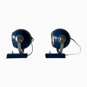 Space Age Blue Metal Spot Wall Lamps, 1970s-RDS-1188655