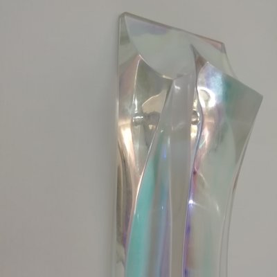 Space Age Brass and Crystal Iridescent Pendant Lamp, 1970s-RGF-787658