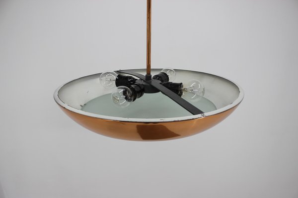 Space Age Brass UFO Chandelier by Josef Hurka for Napako, 1950s-TZ-602109