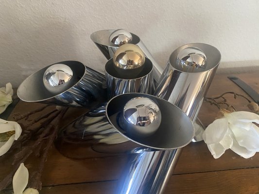 Space Age Ceiling Lamp in Chrome attributed to Reggiani, Italy, 1970s-PYR-1720790