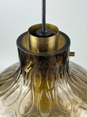 Space Age Ceiling Lamp in Glass and Brass from Glashütte Limburg, Germany, 1960s-1970s-EJL-1704694