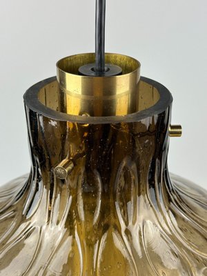 Space Age Ceiling Lamp in Glass and Brass from Glashütte Limburg, Germany, 1960s-1970s-EJL-1704694