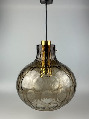 Space Age Ceiling Lamp in Glass and Brass from Glashütte Limburg, Germany, 1960s-1970s-EJL-1704694