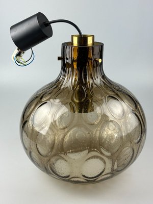 Space Age Ceiling Lamp in Glass and Brass from Glashütte Limburg, Germany, 1960s-1970s-EJL-1704694