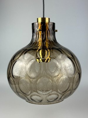 Space Age Ceiling Lamp in Glass and Brass from Glashütte Limburg, Germany, 1960s-1970s-EJL-1704694