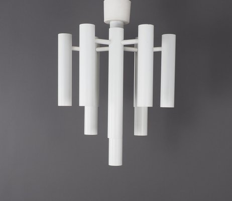 Space Age Ceiling Lamp in White Metal by Temde, 1970s-SN-1344522