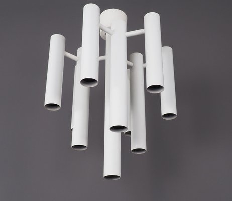 Space Age Ceiling Lamp in White Metal by Temde, 1970s-SN-1344522