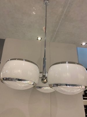 Space Age Ceiling Light in Metal and White Plastic from Stilux Milano, 1960s-NMK-1791444