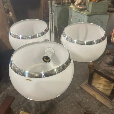 Space Age Ceiling Light in Metal and White Plastic from Stilux Milano, 1960s-NMK-1791444