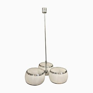 Space Age Ceiling Light in Metal and White Plastic from Stilux Milano, 1960s-NMK-1791444