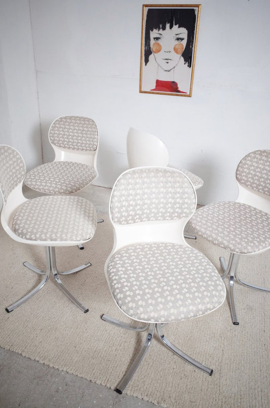 Space Age Chairs and Dining Table by Stoll Giroflex for Herman Miller, 1970s, Set of 6