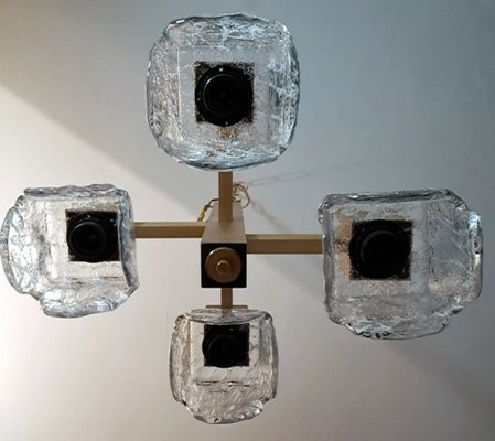 Space Age Chandelier in Aluminum and Half Crystal in the style of Sciolari Gaetano, 1964-QRS-1726494