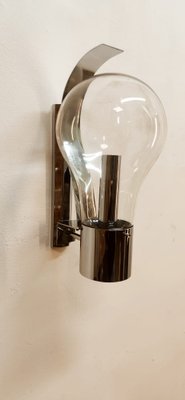 Space Age Chrome and Glass Ball Sconce-QLH-1799232