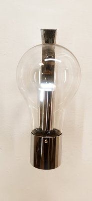 Space Age Chrome and Glass Ball Sconce-QLH-1799232