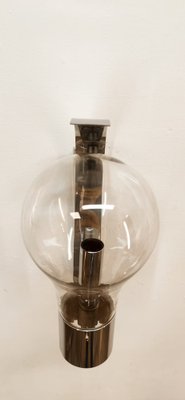 Space Age Chrome and Glass Ball Sconce-QLH-1799232