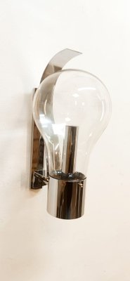 Space Age Chrome and Glass Ball Sconce-QLH-1799232