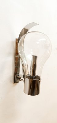 Space Age Chrome and Glass Ball Sconce-QLH-1799232