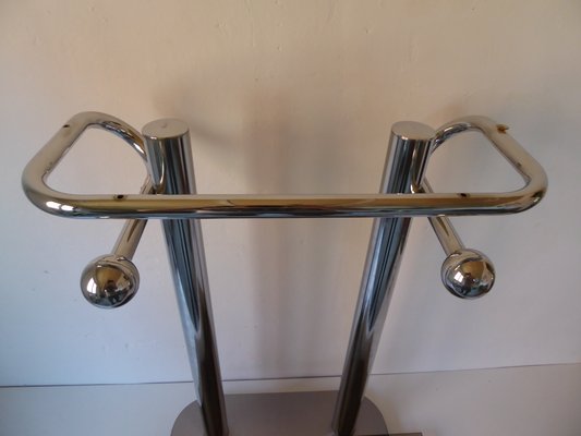 Space Age Chrome and Smoked Glass Console, 1970s-AWL-1175267