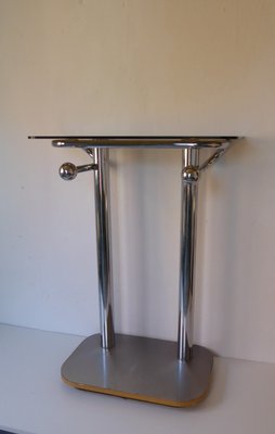 Space Age Chrome and Smoked Glass Console, 1970s-AWL-1175267