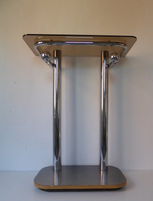 Space Age Chrome and Smoked Glass Console, 1970s-AWL-1175267