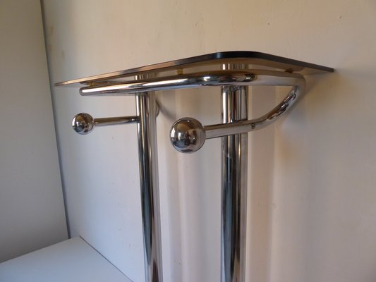 Space Age Chrome and Smoked Glass Console, 1970s-AWL-1175267