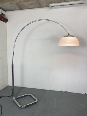 Space Age Chrome and White Cosack Arc Floor Lamp from Cosack Leuchten, 1970s-DE-2016663