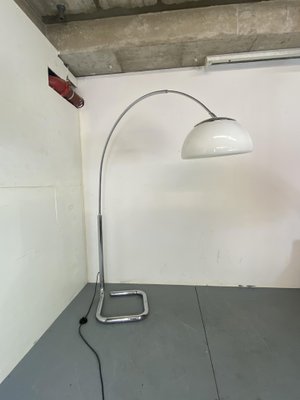 Space Age Chrome and White Cosack Arc Floor Lamp from Cosack Leuchten, 1970s-DE-2016663