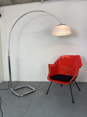 Space Age Chrome and White Cosack Arc Floor Lamp from Cosack Leuchten, 1970s-DE-2016663