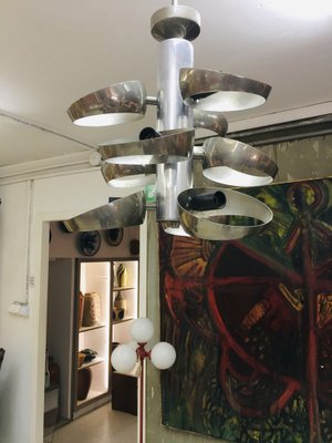 Space Age Chrome Chandelier, 1980s-UWE-1450961