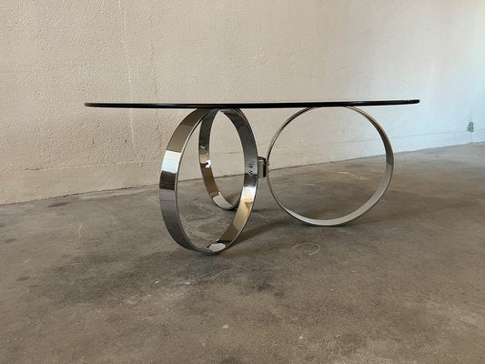 Space Age Chrome Coffee Table, 1970s-EBP-1758269