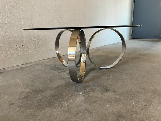 Space Age Chrome Coffee Table, 1970s-EBP-1758269