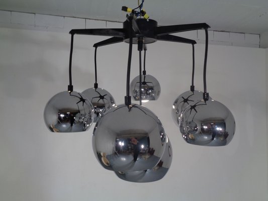 Space Age Chrome-Plated Ceiling Lamp, 1960s-RDW-690479