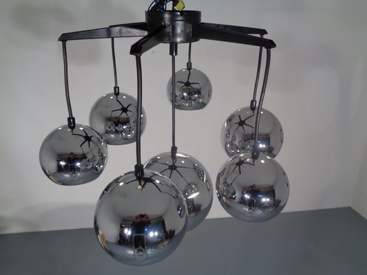 Space Age Chrome-Plated Ceiling Lamp, 1960s-RDW-690479