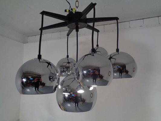 Space Age Chrome-Plated Ceiling Lamp, 1960s-RDW-690479