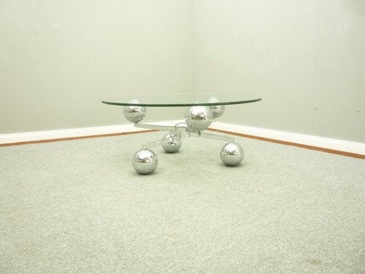 Space Age Coffee Table in Chrome and Glass, 1960s-UG-1336142