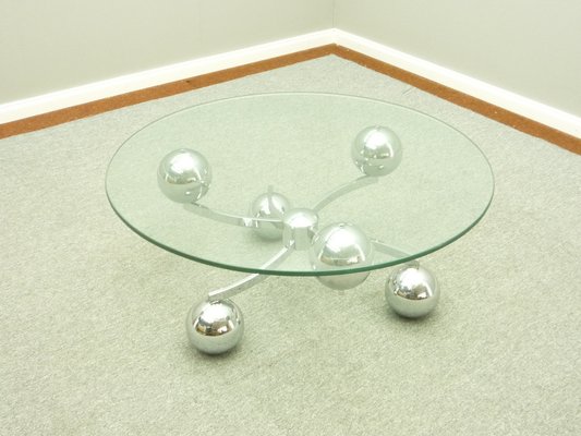 Space Age Coffee Table in Chrome and Glass, 1960s-UG-1336142