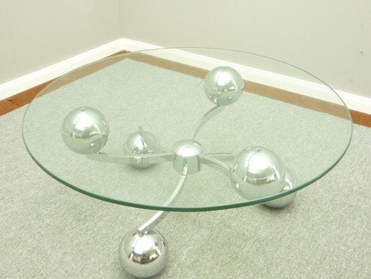 Space Age Coffee Table in Chrome and Glass, 1960s-UG-1336142