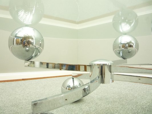 Space Age Coffee Table in Chrome and Glass, 1960s-UG-1336142