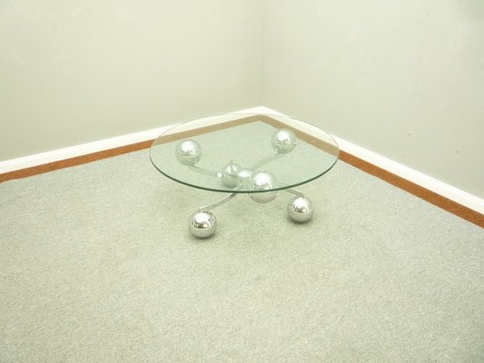 Space Age Coffee Table in Chrome and Glass, 1960s-UG-1336142