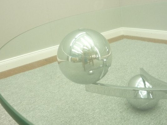 Space Age Coffee Table in Chrome and Glass, 1960s-UG-1336142