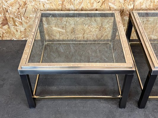 Space Age Coffee Tables in Chrome & Brass from Maison Charles, Set of 2-EJL-1436294