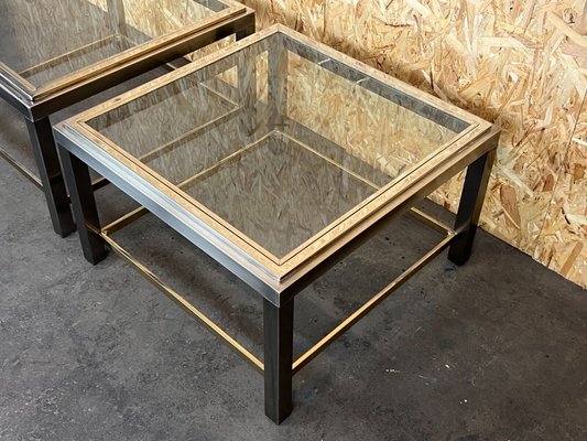 Space Age Coffee Tables in Chrome & Brass from Maison Charles, Set of 2-EJL-1436294