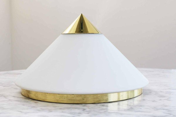 Space Age Cone Lamp in Glass and Brass from Limburg-FJP-1717668