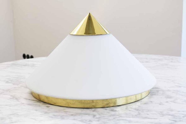 Space Age Cone Lamp in Glass and Brass from Limburg-FJP-1717668