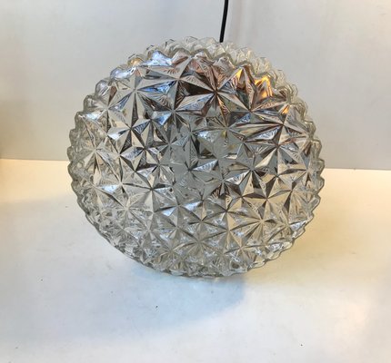 Space Age Copper and Crystal Ceiling Lamp from Orrefors, 1960s-LCR-673251